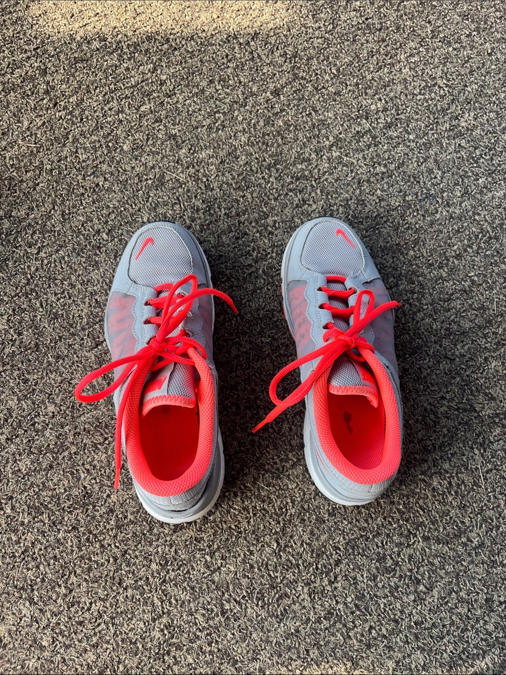 Women's Gray Athletic Sneakers with Bright Pink Accents